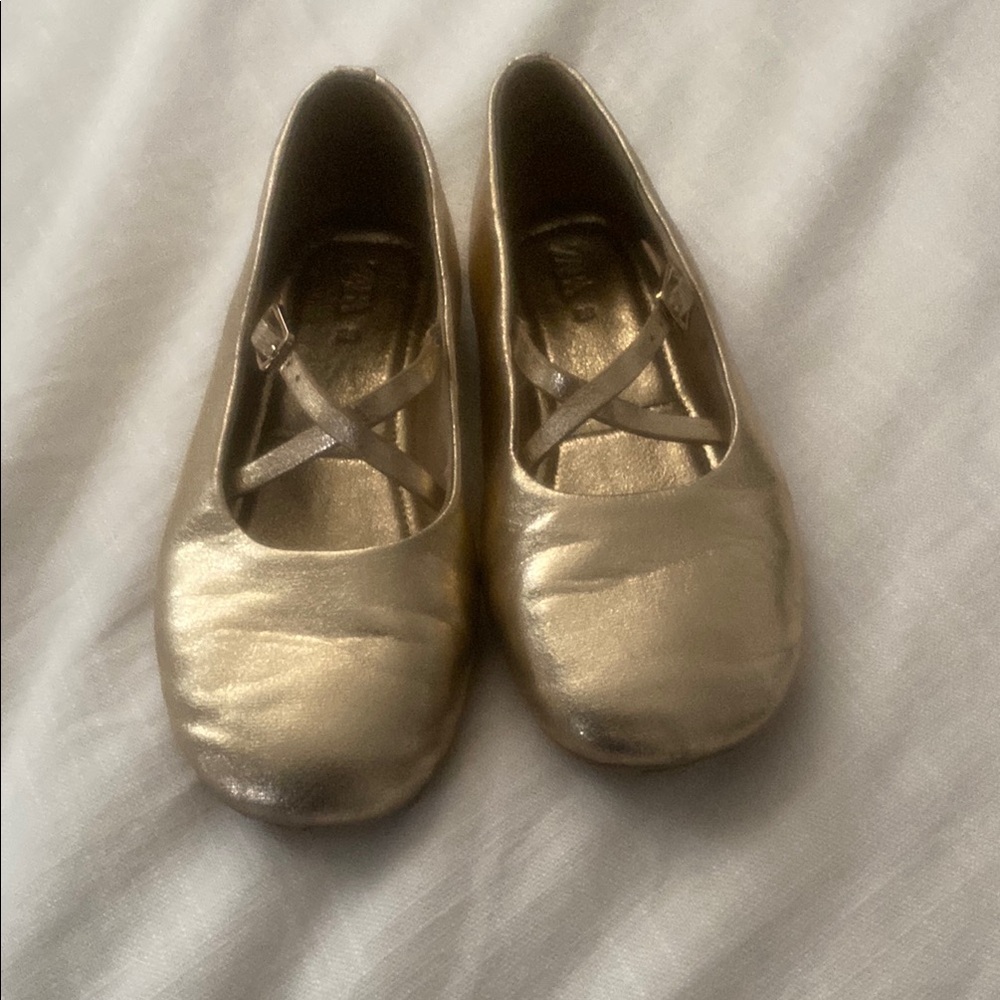 Zara Girl Gold Ballet Flats